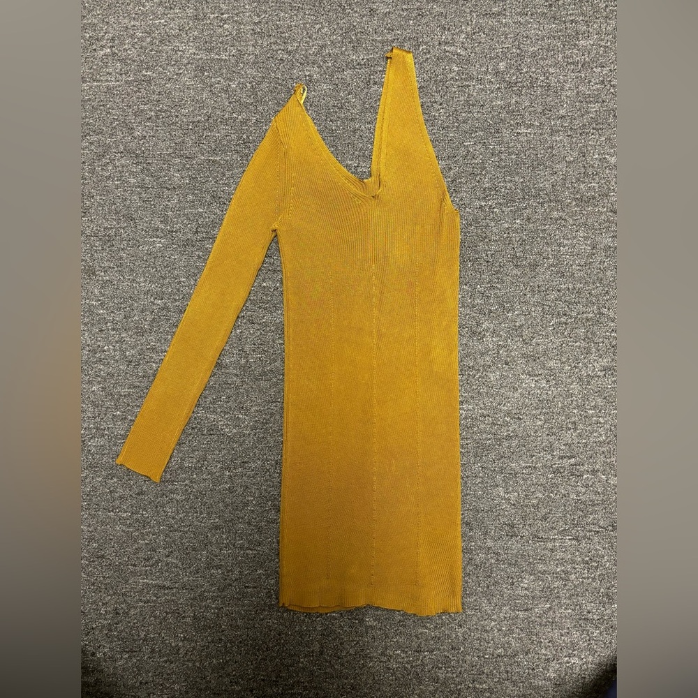 Zara Mustard Long Sleeve Knit Dress